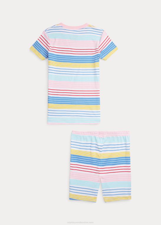 multi børn Ralph Lauren stribet ribstrikket jersey sovesæt Z426B7326