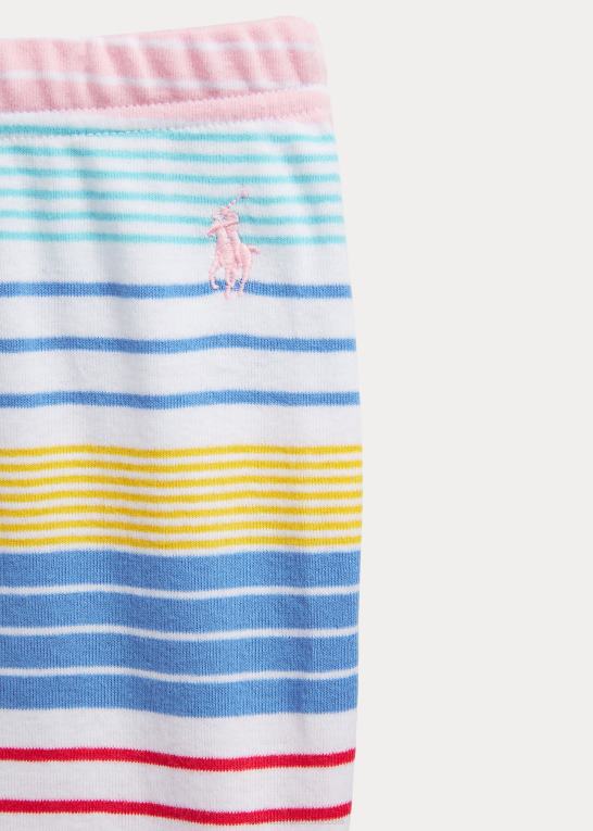 multi børn Ralph Lauren stribet ribstrikket jersey sovesæt Z426B7326