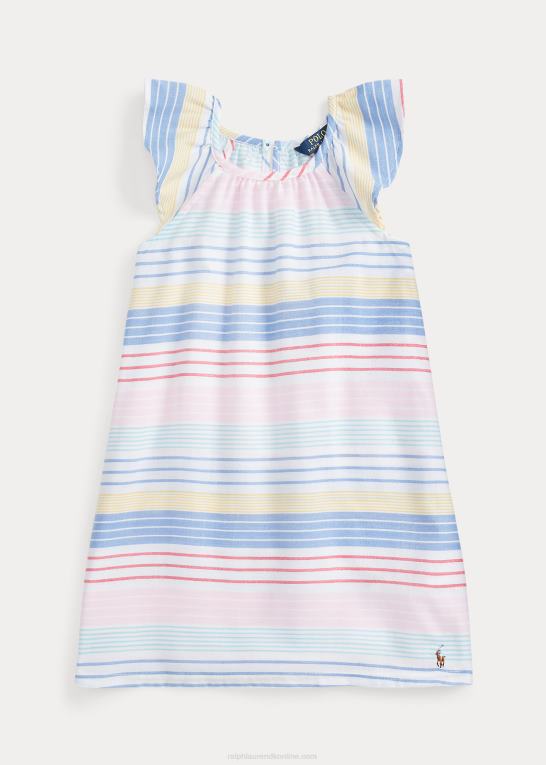multi børn Ralph Lauren stribet twill natkjole Z426B7318
