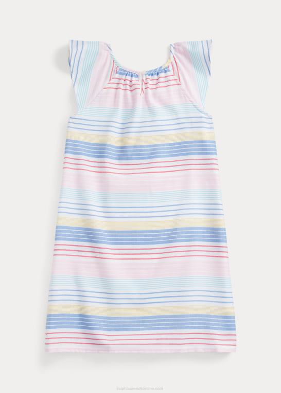 multi børn Ralph Lauren stribet twill natkjole Z426B7324