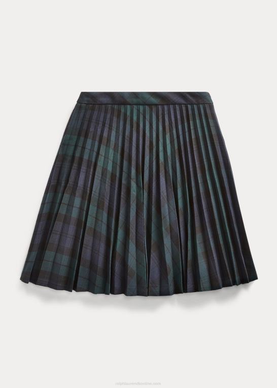 blackwatch tartan børn Ralph Lauren tartan plisseret twill nederdel Z426B7189
