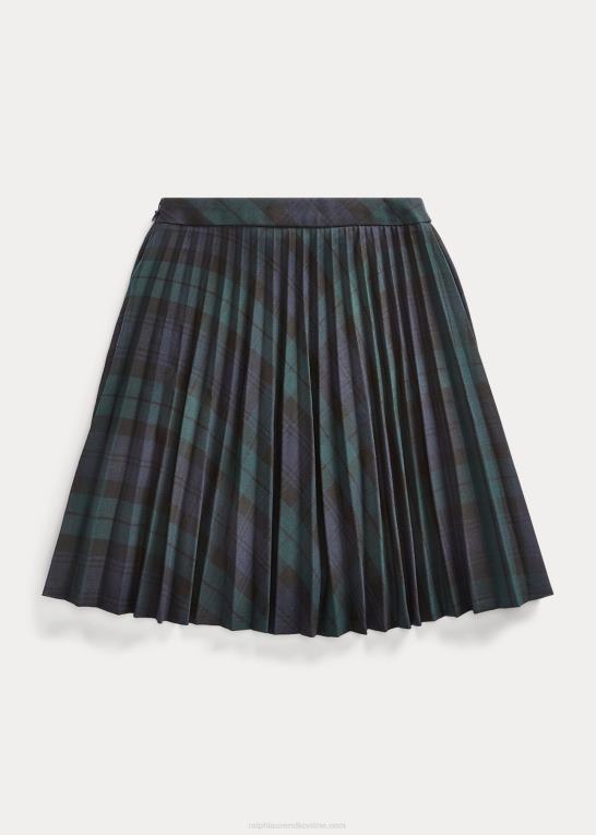 blackwatch tartan børn Ralph Lauren tartan plisseret twill nederdel Z426B7189