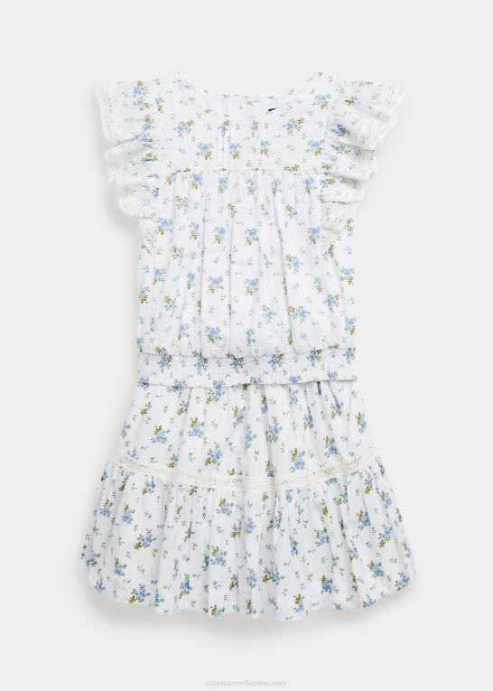 etta blomstret børn Ralph Lauren blomstret bomulds batist top & nederdel sæt Z426B6819