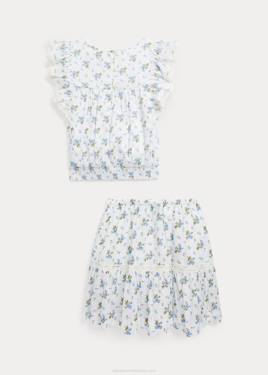 etta blomstret børn Ralph Lauren blomstret bomulds batist top & nederdel sæt Z426B6819