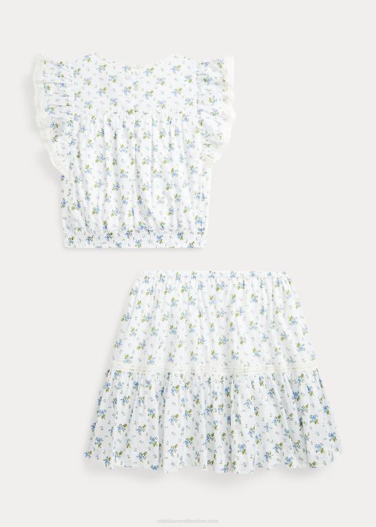 etta blomstret børn Ralph Lauren blomstret bomulds batist top & nederdel sæt Z426B7056