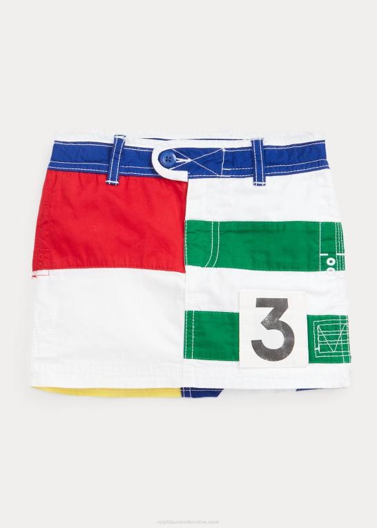 multi børn Ralph Lauren farveblokeret nederdel i bomuldstwill Z426B6860
