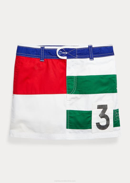 multi børn Ralph Lauren farveblokeret nederdel i bomuldstwill Z426B7104