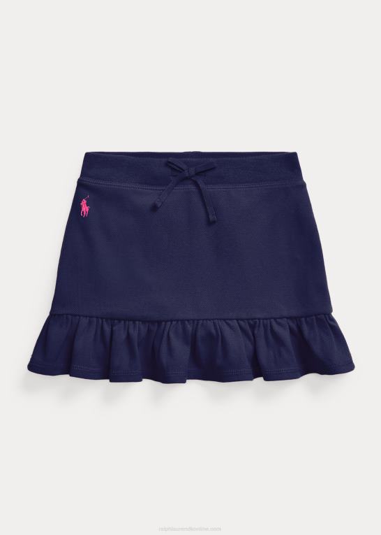 raffineret navy/tone af pink børn Ralph Lauren flæsede stretch mesh skort Z426B6880