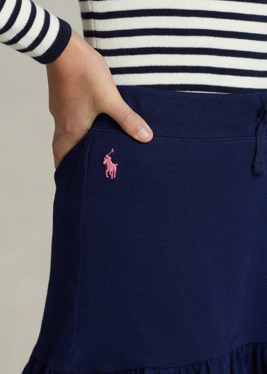 raffineret navy/tone af pink børn Ralph Lauren flæsede stretch mesh skort Z426B6970