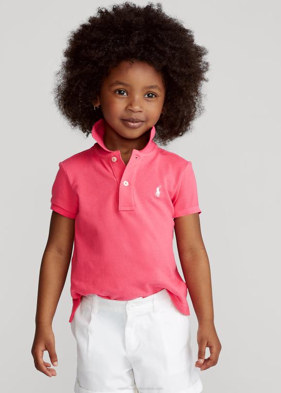 Hot pink børn Ralph Lauren bomulds mesh poloshirt Z426B6742