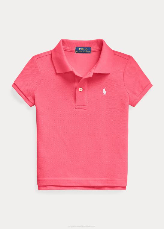 Hot pink børn Ralph Lauren bomulds mesh poloshirt Z426B6742