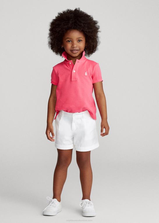 Hot pink børn Ralph Lauren bomulds mesh poloshirt Z426B6742