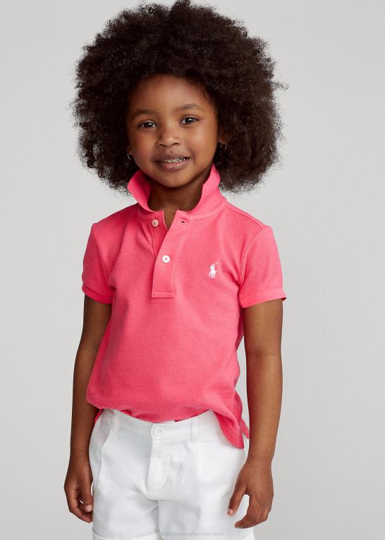 Hot pink børn Ralph Lauren bomulds mesh poloshirt Z426B6742