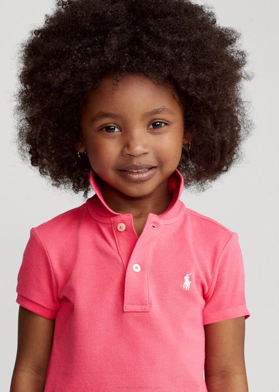 Hot pink børn Ralph Lauren bomulds mesh poloshirt Z426B6742