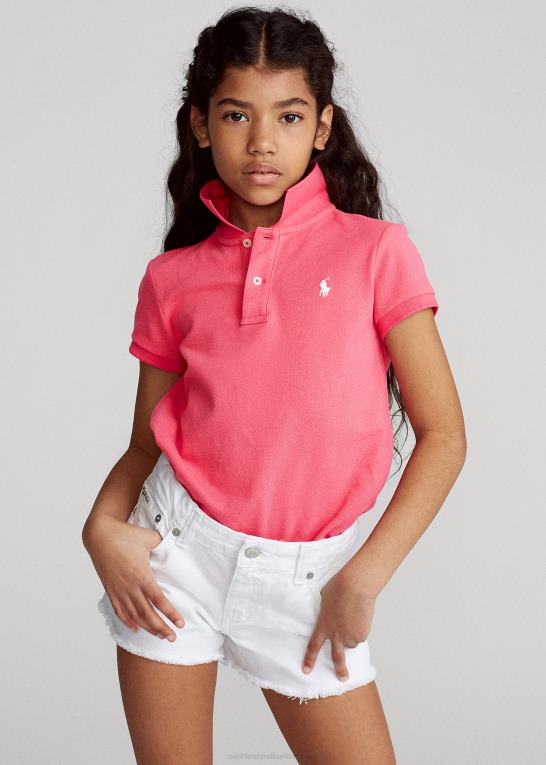 Hot pink børn Ralph Lauren bomulds mesh poloshirt Z426B6981