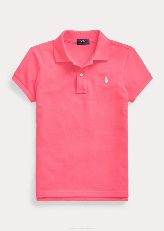 Hot pink børn Ralph Lauren bomulds mesh poloshirt Z426B6981