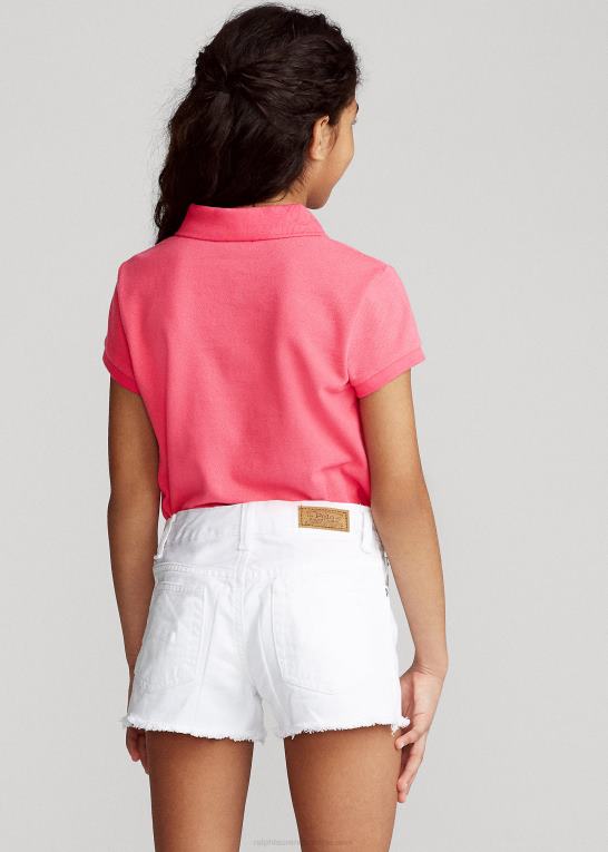 Hot pink børn Ralph Lauren bomulds mesh poloshirt Z426B6981