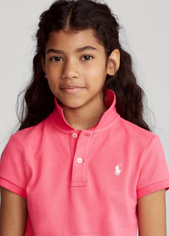 Hot pink børn Ralph Lauren bomulds mesh poloshirt Z426B6981