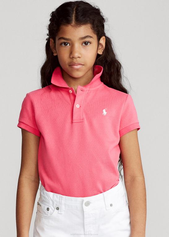 Hot pink børn Ralph Lauren bomulds mesh poloshirt Z426B6981