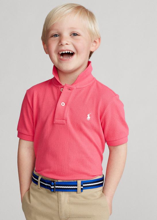 Hot pink børn Ralph Lauren den ikoniske mesh poloshirt Z426B5702