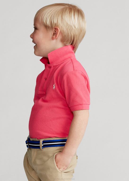 Hot pink børn Ralph Lauren den ikoniske mesh poloshirt Z426B5702