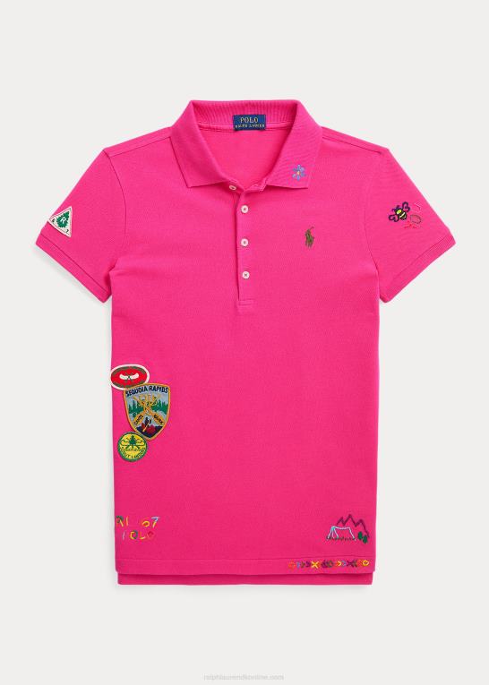 accent pink børn Ralph Lauren udendørs patch poloshirt i stretch mesh Z426B7106