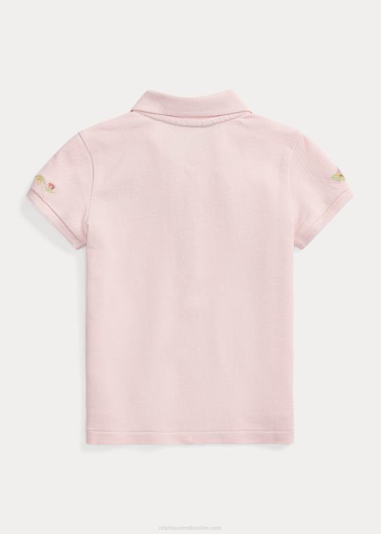 antydning af pink børn Ralph Lauren bunny stretch mesh poloshirt Z426B6731