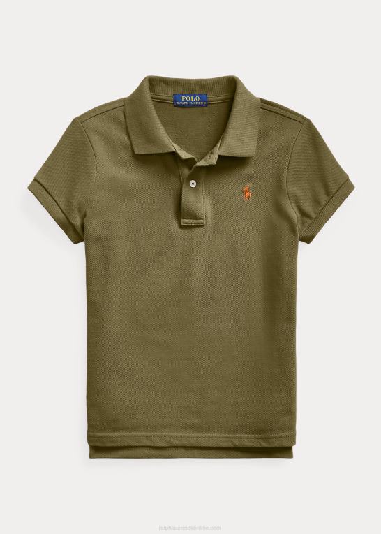 baldakin oliven børn Ralph Lauren bomulds mesh poloshirt Z426B7007