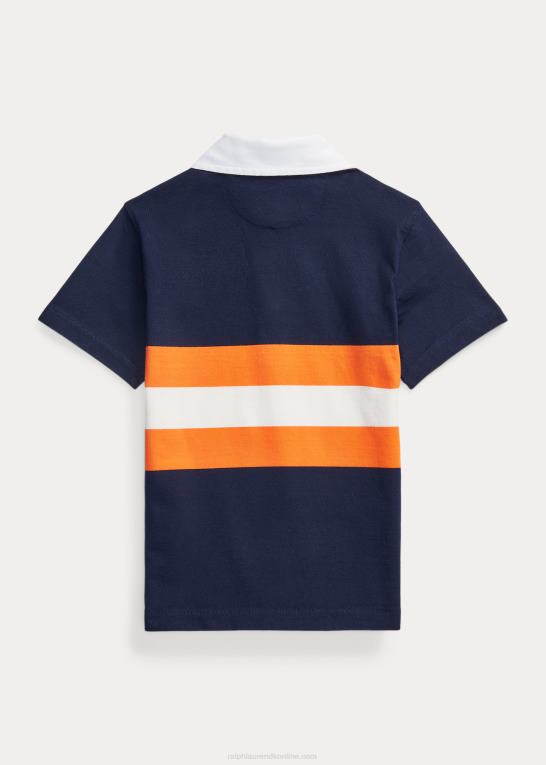 cruise navy multi børn Ralph Lauren stribet kortærmet rugbyskjorte i bomuld Z426B9794