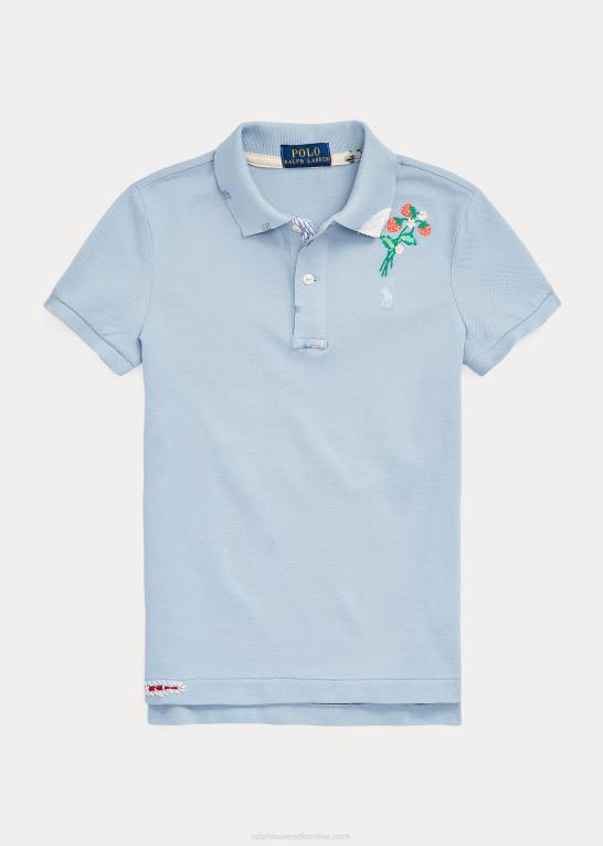 ejendom blå børn Ralph Lauren blomstret poloshirt i bomuldsnet Z426B7089