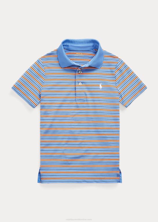 havneøen blå multi børn Ralph Lauren stribet ydeevne jersey poloshirt Z426B6467