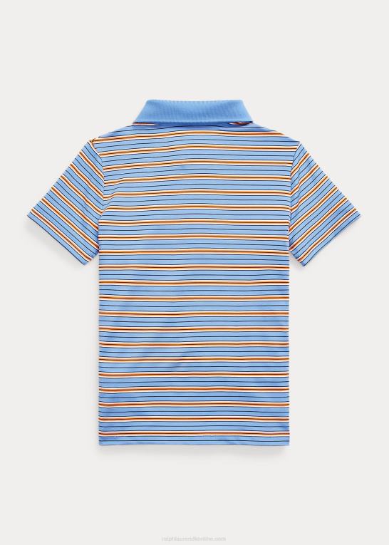 havneøen blå multi børn Ralph Lauren stribet ydeevne jersey poloshirt Z426B6467