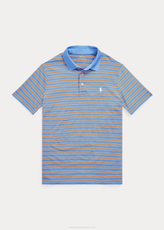 havneøen blå multi børn Ralph Lauren stribet ydeevne jersey poloshirt Z426B6612