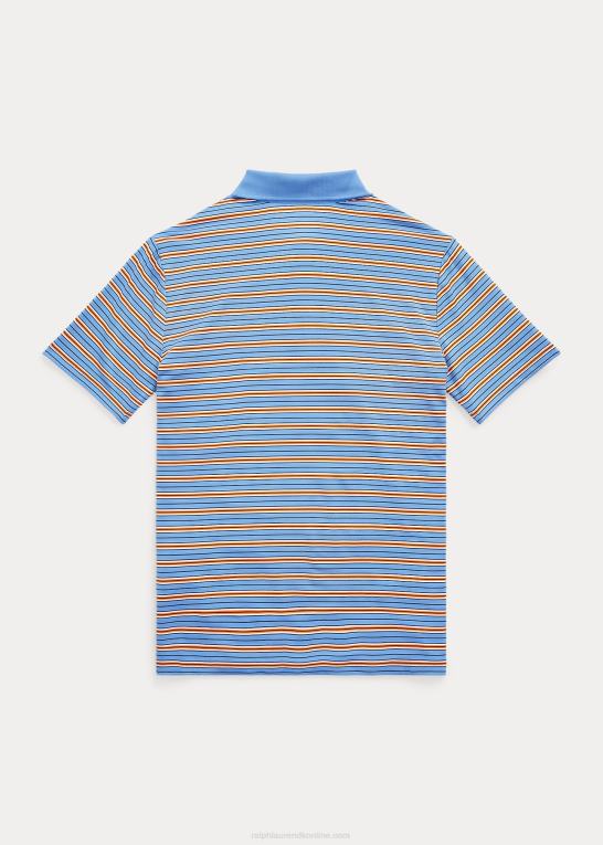 havneøen blå multi børn Ralph Lauren stribet ydeevne jersey poloshirt Z426B6612