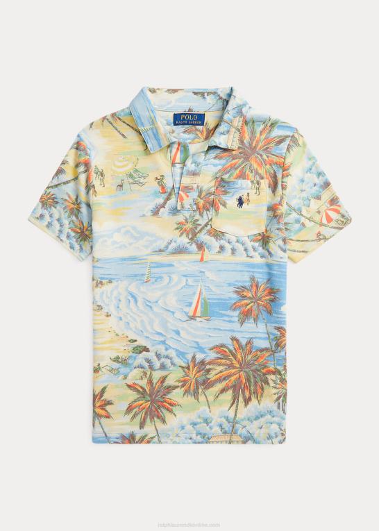 hawaiiansk strandbasar børn Ralph Lauren spa frotté poloshirt med tropisk tryk Z426B6101