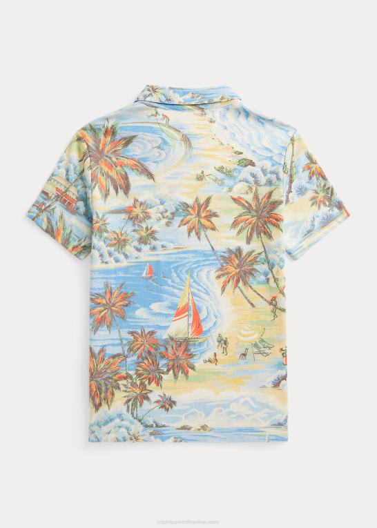 hawaiiansk strandbasar børn Ralph Lauren spa frotté poloshirt med tropisk tryk Z426B6101