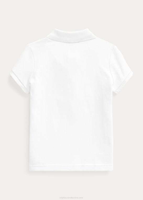 hvid børn Ralph Lauren bomulds mesh poloshirt Z426B6751