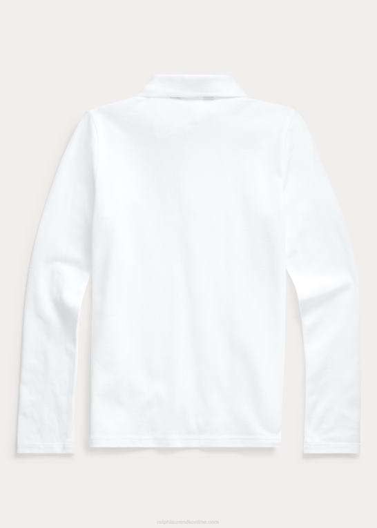 hvid børn Ralph Lauren langærmet uniform poloshirt Z426B7253