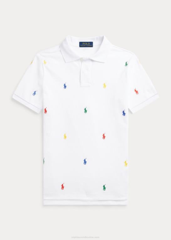 hvid børn Ralph Lauren polo pony bomulds mesh poloshirt Z426B9838