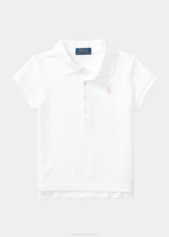 hvid børn Ralph Lauren stræk bomulds mesh poloshirt Z426B6786
