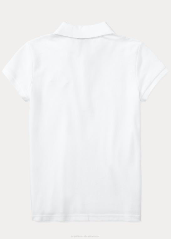 hvid børn Ralph Lauren stræk bomulds mesh poloshirt Z426B7039