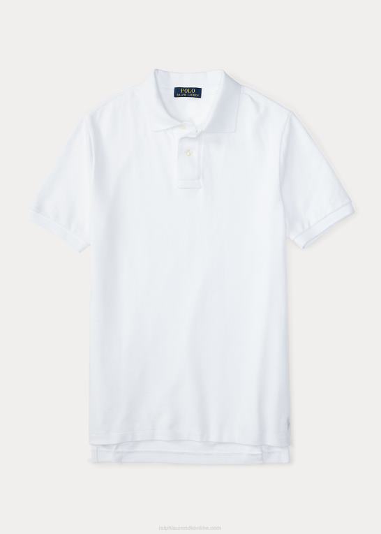hvid børn Ralph Lauren uniform poloshirt i bomuldsnet Z426B6229