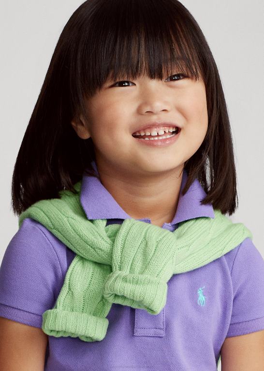 kaktus lilla børn Ralph Lauren bomulds mesh poloshirt Z426B6753