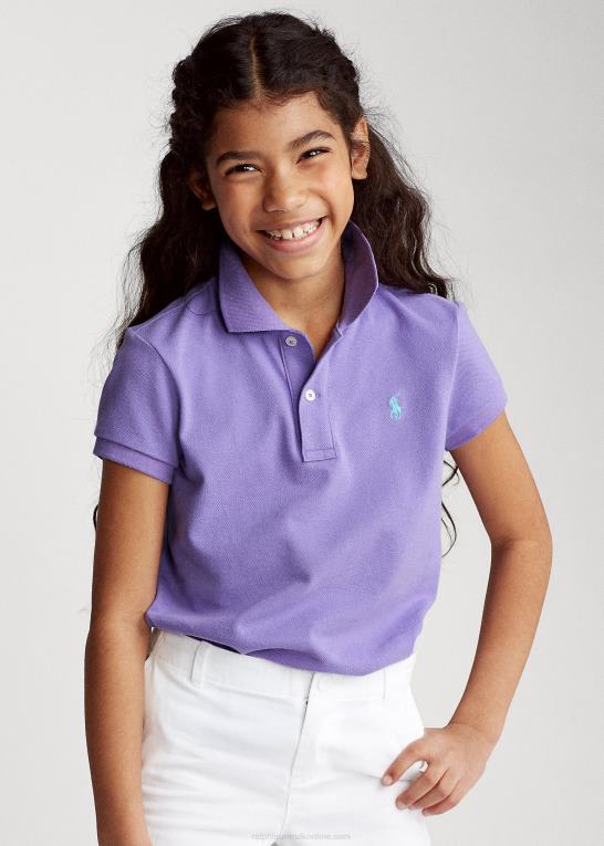 kaktus lilla børn Ralph Lauren bomulds mesh poloshirt Z426B6978
