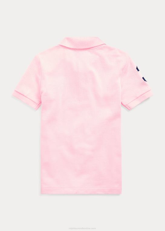 karmel pink børn Ralph Lauren stor pony bomulds mesh poloshirt Z426B5714