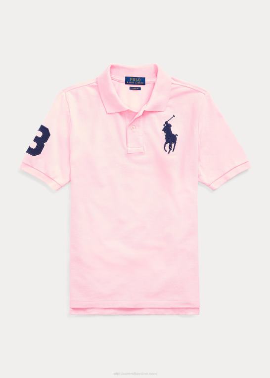 karmel pink børn Ralph Lauren stor pony bomulds mesh poloshirt Z426B6064
