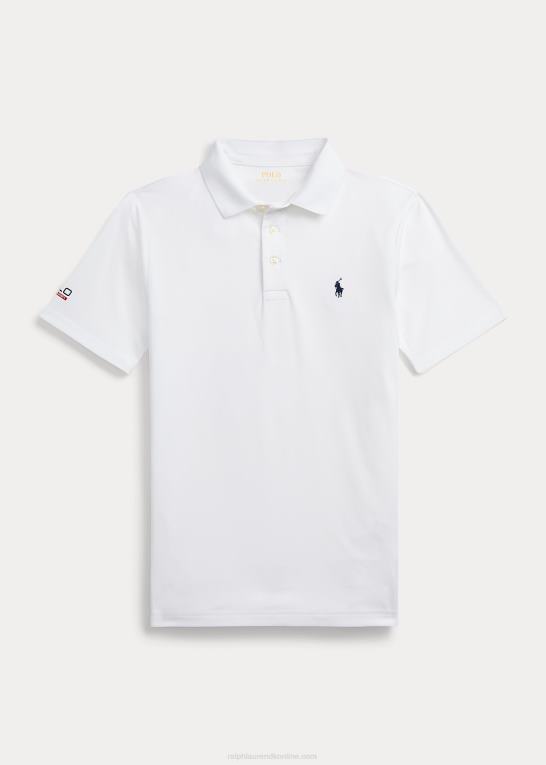keramisk hvid børn Ralph Lauren ydeevne stretch jersey poloshirt Z426B5974
