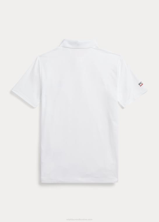 keramisk hvid børn Ralph Lauren ydeevne stretch jersey poloshirt Z426B5974