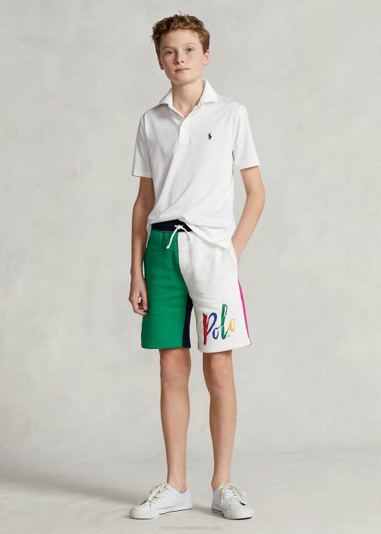 keramisk hvid børn Ralph Lauren ydeevne stretch jersey poloshirt Z426B5974
