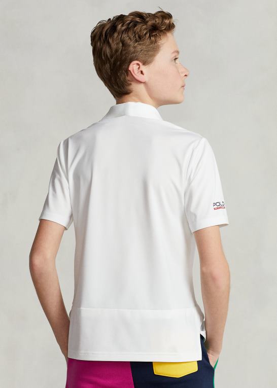 keramisk hvid børn Ralph Lauren ydeevne stretch jersey poloshirt Z426B5974